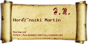 Horánszki Martin névjegykártya