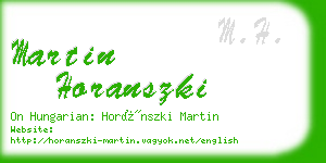 martin horanszki business card